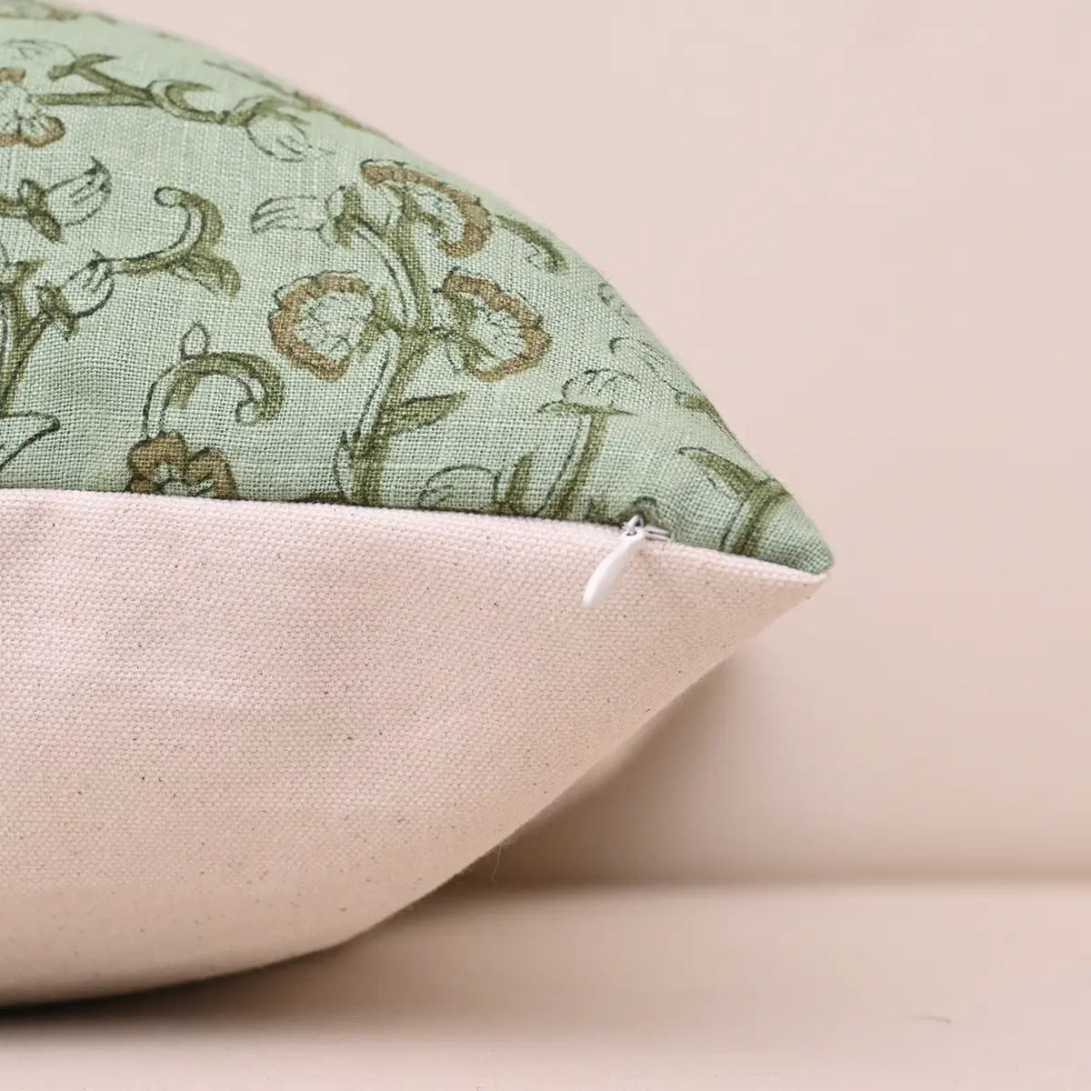 Botanical Drift Flora Bloom Linen Pillow Cover - Mint & Sage Pillow Covers