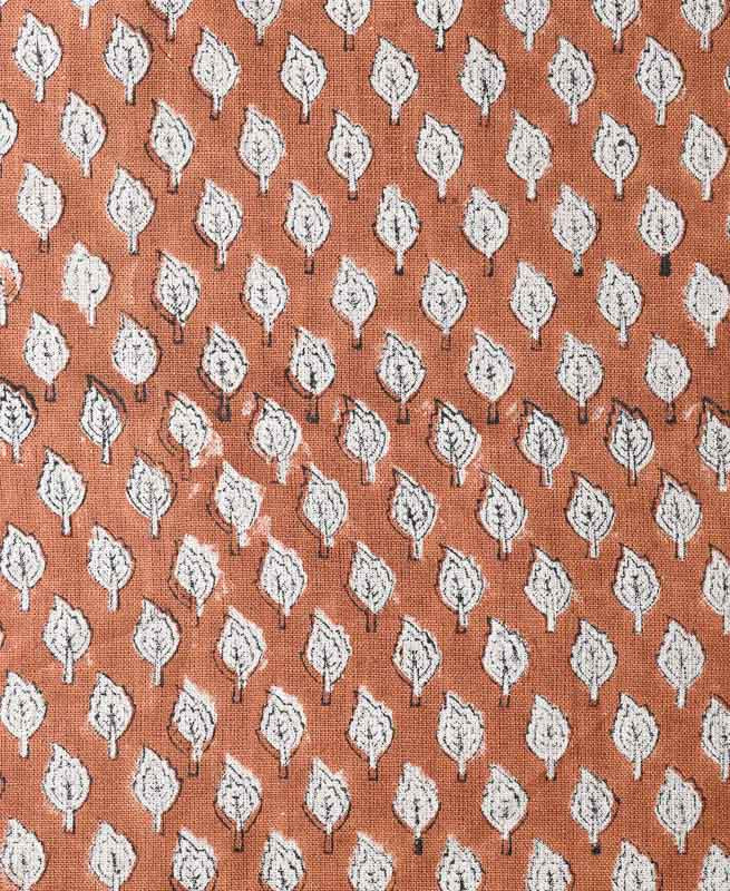 Rolly Block Printed Linen Fabric Red Linen Fabric