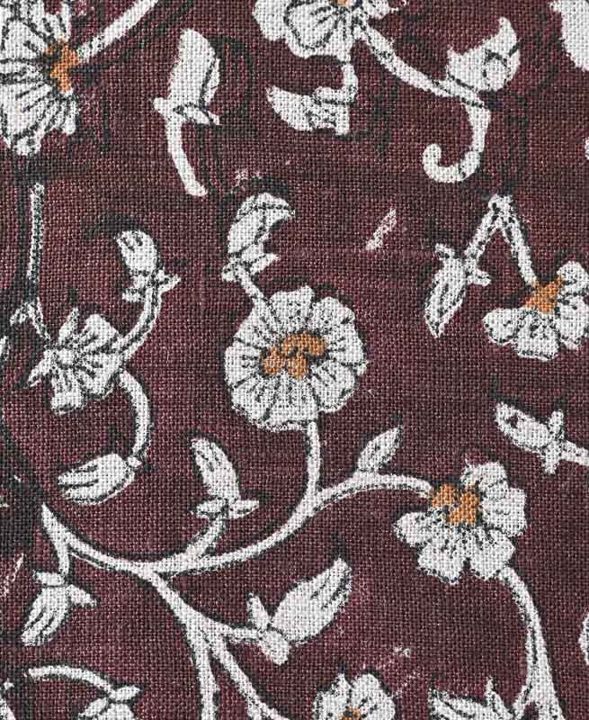 David Hand Block Printed Linen Linen Fabric