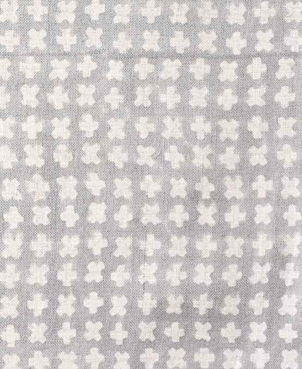 Enoki Designer Hand Block Print Linen Fabric For Upholstery