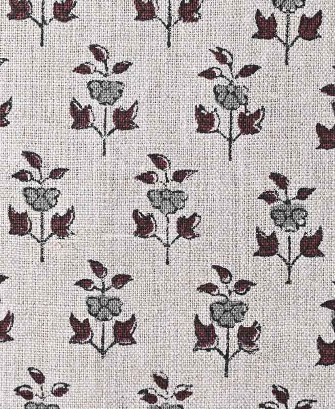 Amber Block Printed Linen Fabric Linen Fabric