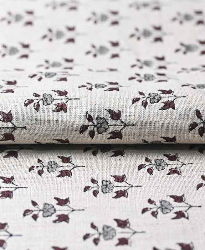 Amber Block Printed Linen Fabric Linen Fabric