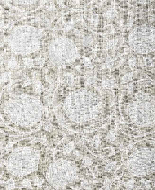 Cyrus Block Printed Linen Fabric Linen Fabric