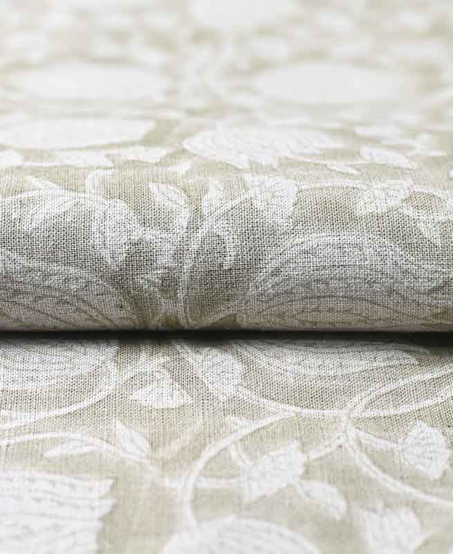 Cyrus Block Printed Linen Fabric Linen Fabric