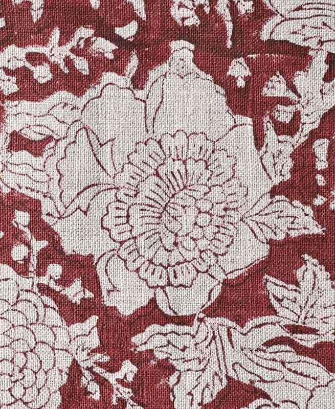 Charlie Block Print Handloom Linen Fabric Linen Fabric
