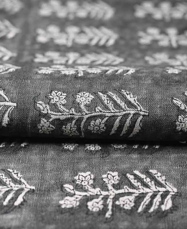 Sylvie Hand Block Printed Linen Linen Fabric