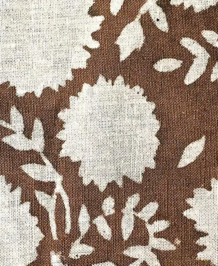 Zaples Block Print Linen Designer Fabric for Upholstery, Curtains and more Linen Fabric