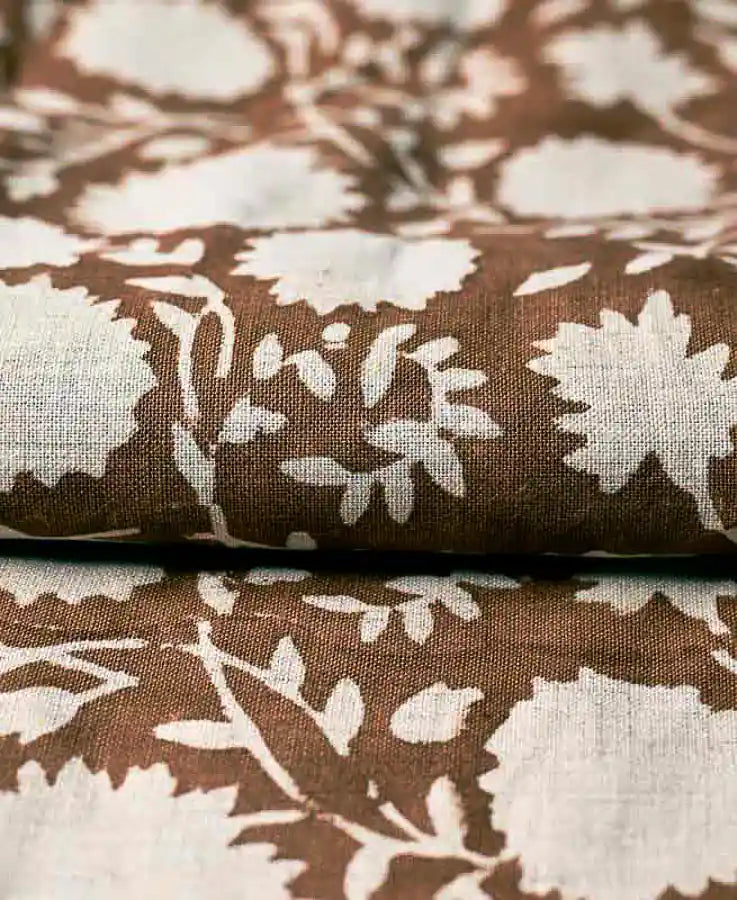 Zaples Block Print Linen Designer Fabric for Upholstery, Curtains and more Linen Fabric