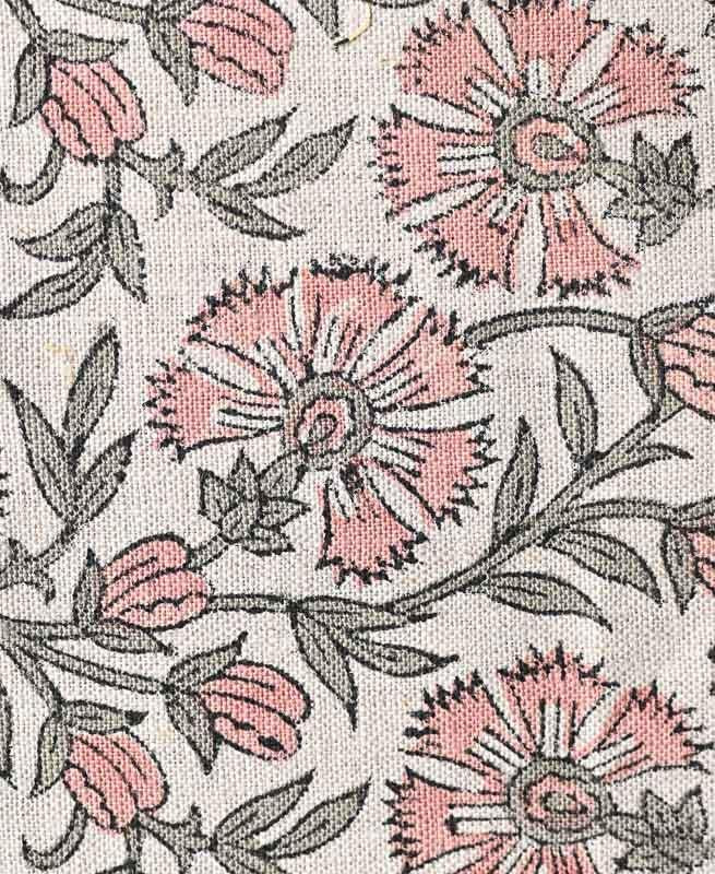 Veronica Hand Block Printed Linen Fabric Linen Fabric