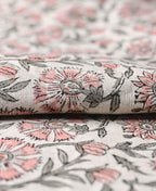 Veronica Hand Block Printed Linen Fabric Linen Fabric