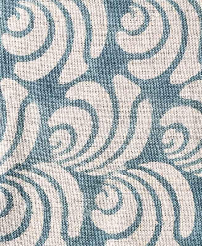Maris Hand Block Printed Linen Upholstery Fabric Linen Fabric