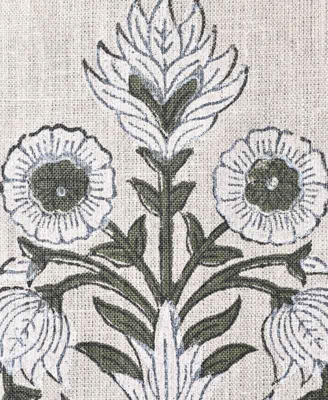Marigold Hand Block Printed Linen Linen Fabric