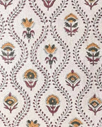 Seraphina Ethnic Designer Floral Print for Upholstery Linen Fabric