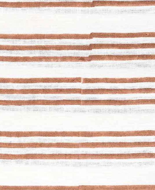 Thelma Hand Block Printed Linen Fabric for Upholstery, Curtains and more Brown Linen Fabric
