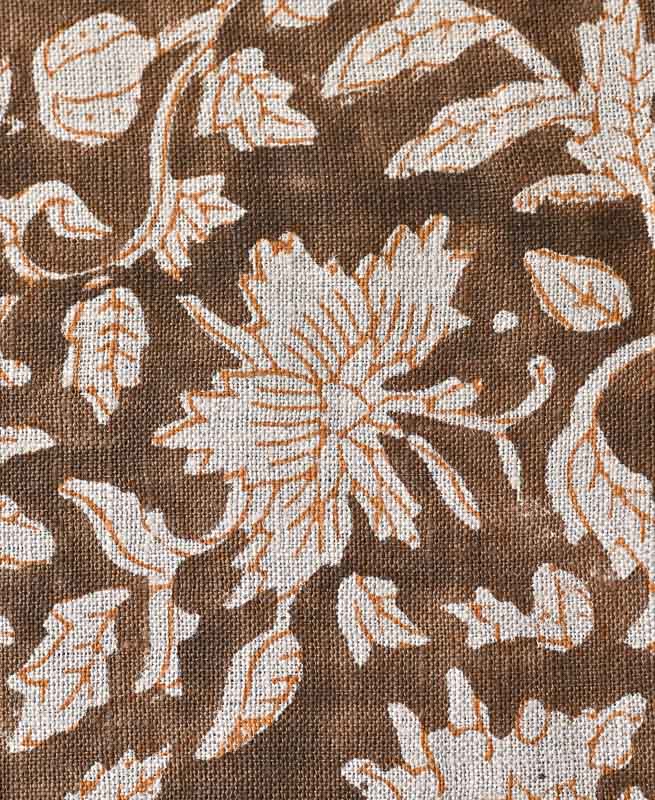 Adrian Hand Block Printed Linen Fabric Linen Fabric