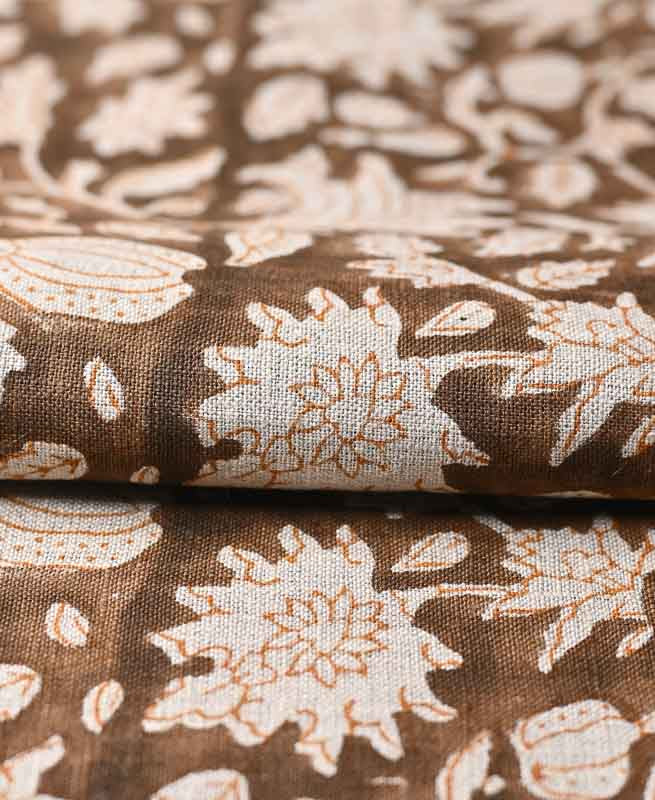 Adrian Hand Block Printed Linen Fabric Linen Fabric