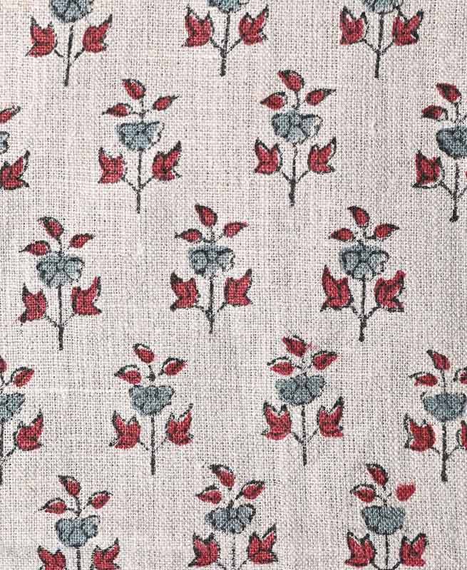 Amber Block Printed Linen Fabric Linen Fabric