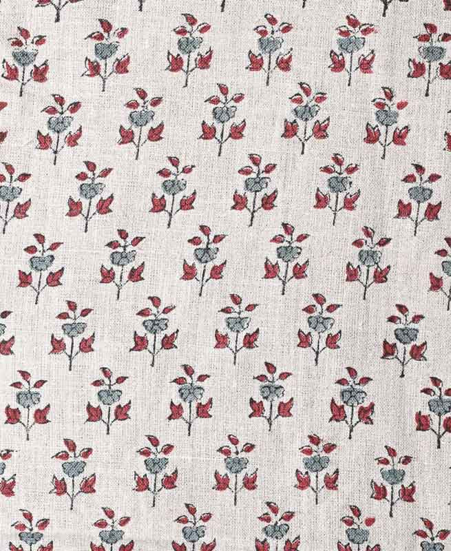 Amber Block Printed Linen Fabric Linen Fabric