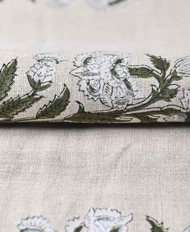 Veda Hand Block Linen Linen Fabric