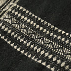 Handwoven Vintage Bhujodi Bed Throw -Black and Biege - 24" x 80" Handloom Throws