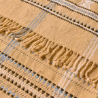 Handwoven Vintage Bhujodi Bed Throw Peach Handloom Throws