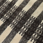 Handwoven Vintage Bhujodi Bed Throw -Black and Biege Stripes - 24" x 80" Handloom Throws