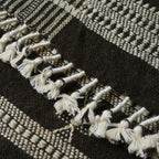 Handwoven Vintage Bhujodi Bed Throw -Black - 50" x 90" Handloom Throws