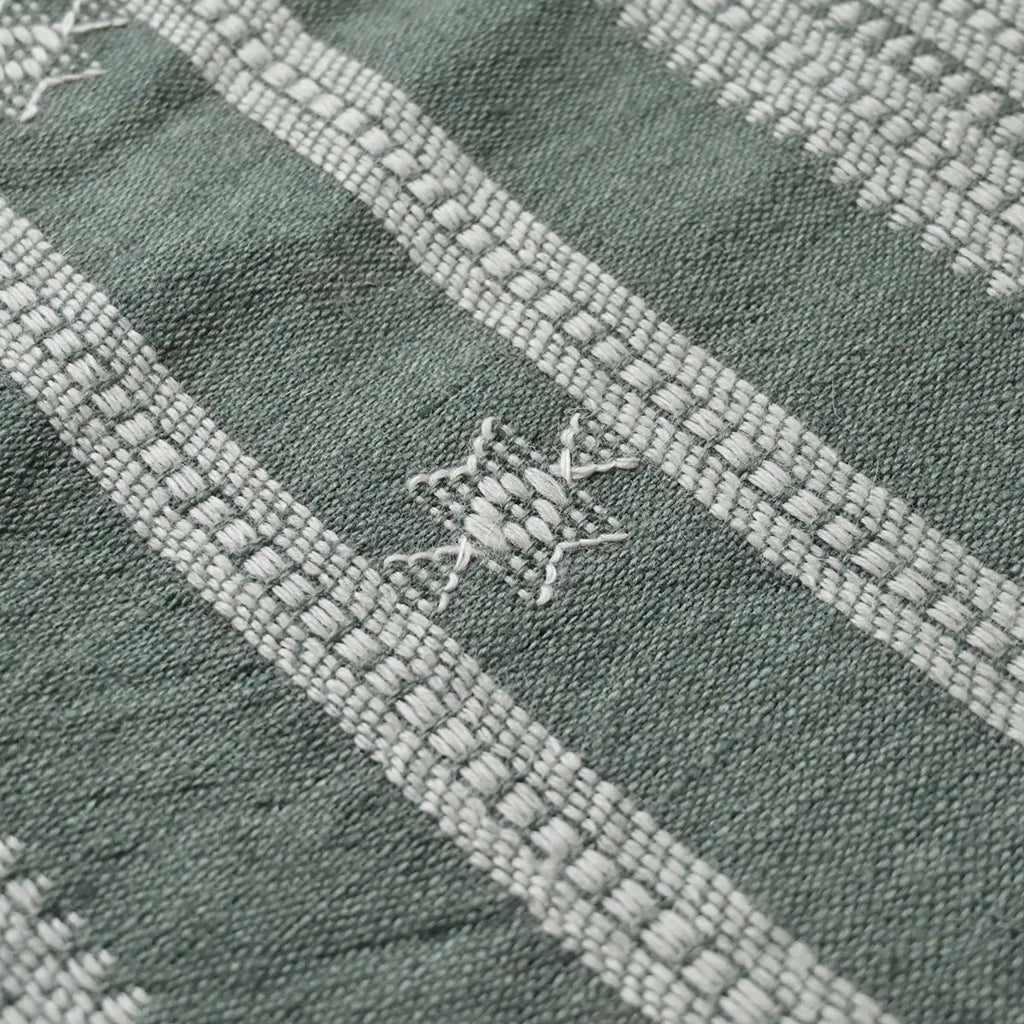 Handwoven Vintage Bhujodi Bed Throw -Muted Green - 50" x 90" Handloom Throws