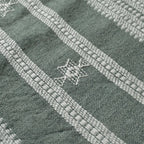 Handwoven Vintage Bhujodi Bed Throw -Muted Green - 50" x 90" Handloom Throws