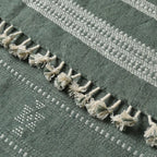Handwoven Vintage Bhujodi Bed Throw -Muted Green - 50" x 90" Handloom Throws