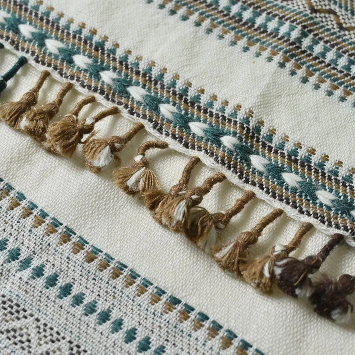 Handwoven Vintage Bhujodi Bed Throw - Seaside - 40 x 90 Handloom Throws