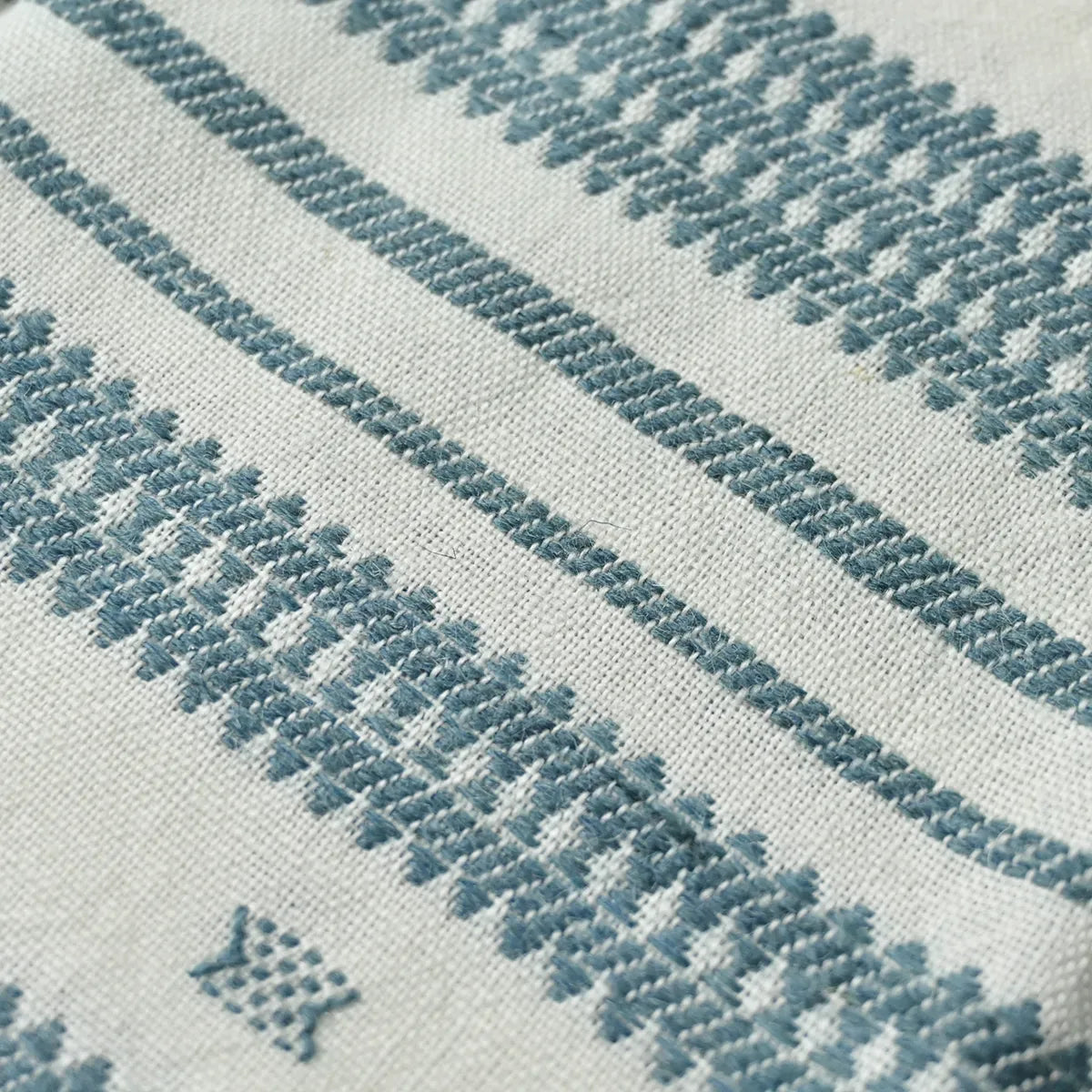 Handwoven Vintage Bhujodi Bed Throw - Azure - 40" x 90" Handloom Throws