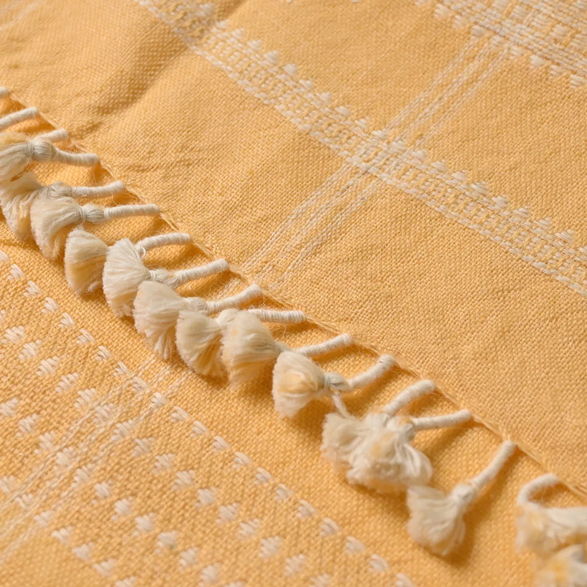 Handwoven Vintage Bhujodi Bed Throw - Amber Glow - 40 X 90 Handloom Throws