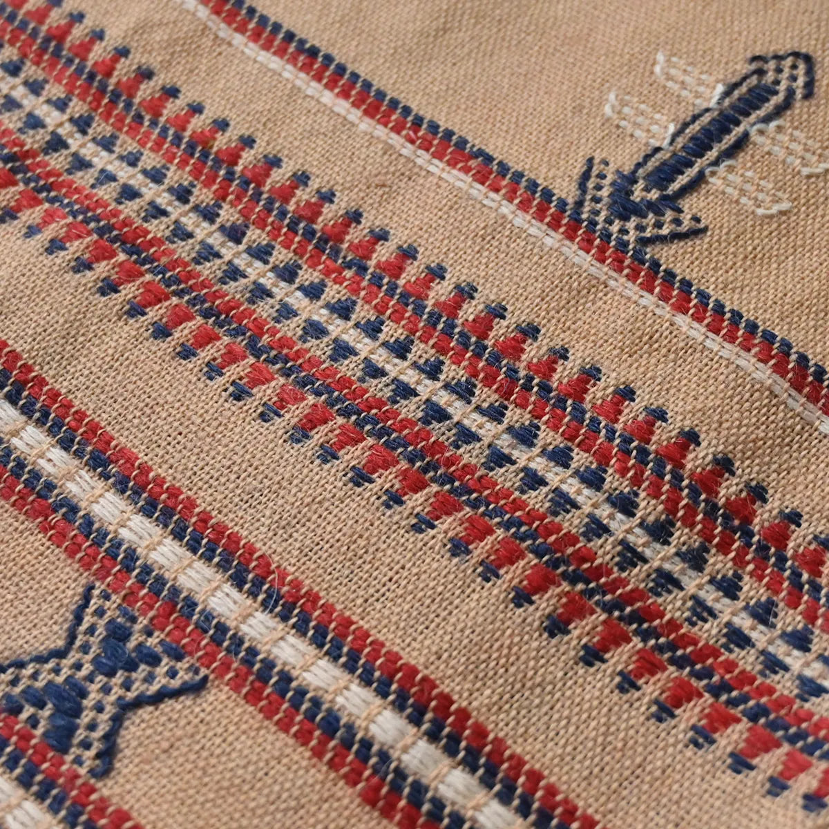 Handwoven Vintage Bhujodi Bed Throw - Salmon - 40" x 90" Handloom Throws
