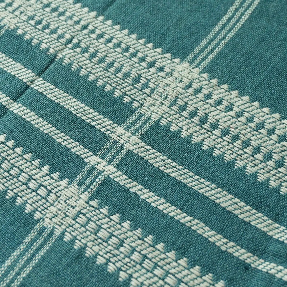 Handwoven Bhujodi Craft Wool Throw Blanket - Cobalt Handloom Throws