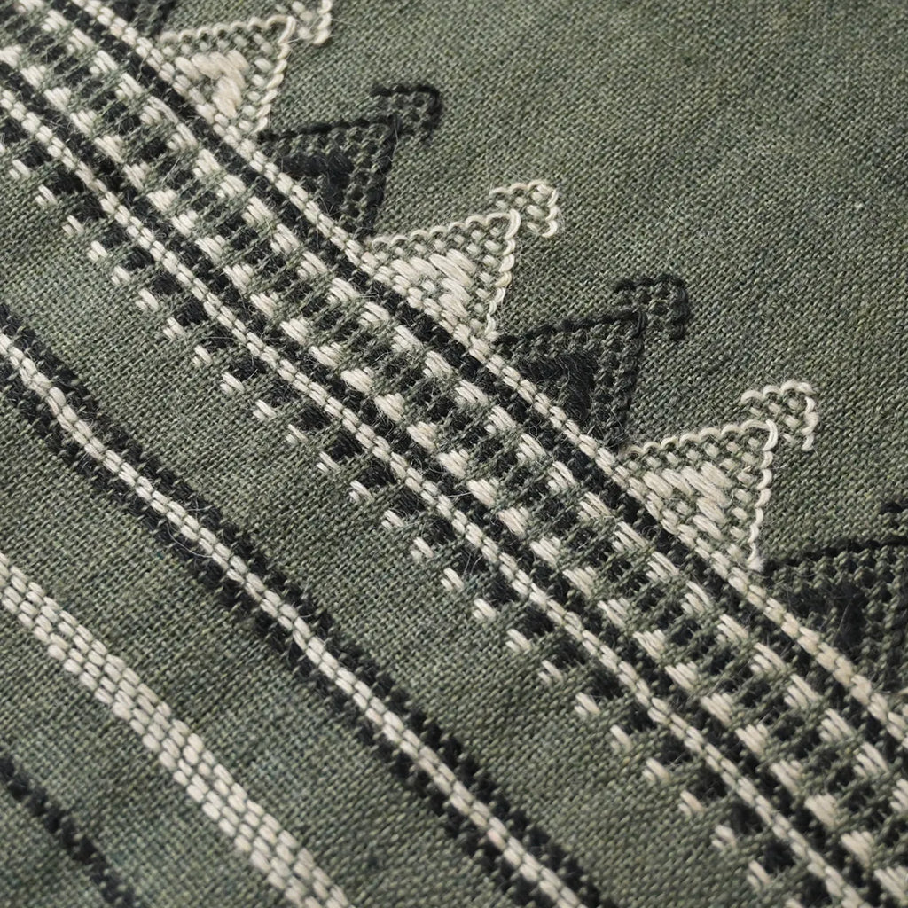 Handwoven Vintage Bhujodi Bed Throw - Sun Bleached Blue - 40" x 90" Handloom Throws