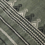 Handwoven Vintage Bhujodi Bed Throw - Sun Bleached Blue - 40" x 90" Handloom Throws