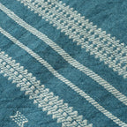 Handwoven Vintage Bhujodi Throw - Navy Blue - 40" X 90" Handloom Throws