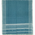 Handwoven Vintage Bhujodi Throw - Navy Blue - 40" X 90" Handloom Throws
