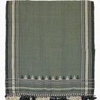 Handwoven Vintage Bhujodi Bed Throw - Sun Bleached Blue - 40" x 90" Handloom Throws