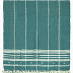 Handwoven Bhujodi Craft Wool Throw Blanket - Cobalt Handloom Throws