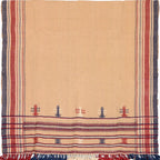 Handwoven Vintage Bhujodi Bed Throw - Salmon - 40" x 90" Handloom Throws