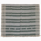 Handwoven Vintage Bhujodi Bed Throw -Muted Green - 50" x 90" Handloom Throws