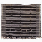 Handwoven Vintage Bhujodi Bed Throw -Black - 50" x 90" Handloom Throws