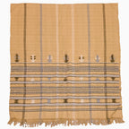 Handwoven Vintage Bhujodi Bed Throw Peach Handloom Throws