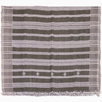 Handwoven Vintage Bhujodi Bed Throw -Olive Green - 50" x 90" Handloom Throws