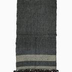 Bhujodi Handwoven Wool Textured Throw Black Handloom Throws