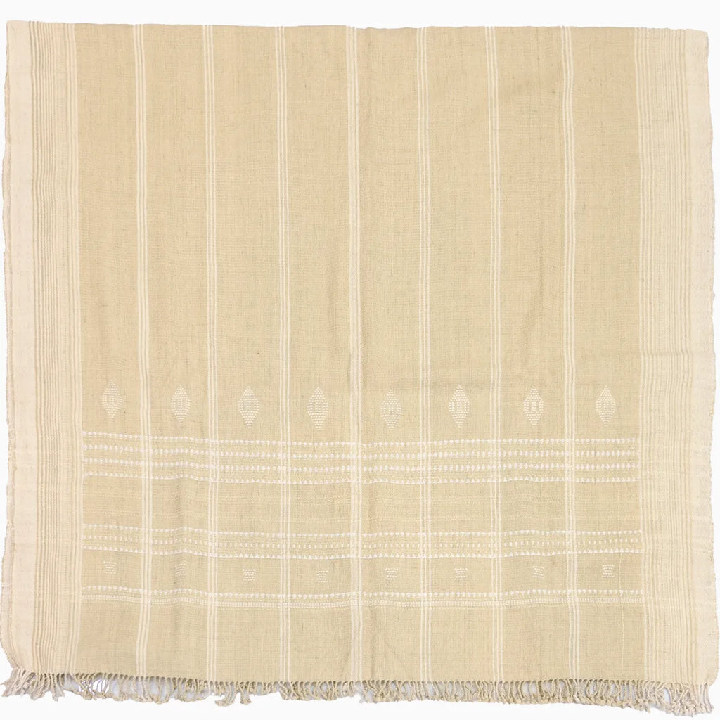 Bhujodi Vintage Handwoven Wool Bed Throw – Golden Yellow Handloom Throws