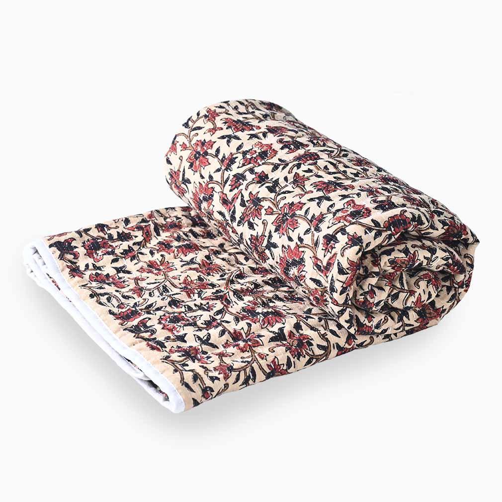 Heather Hand Block Printed Quilt Quilts