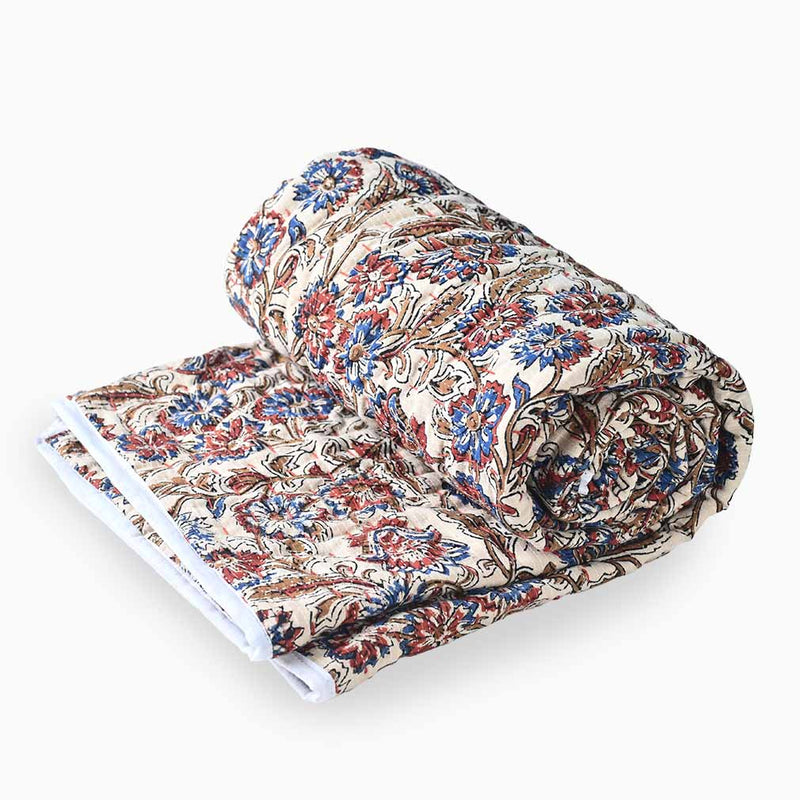 Snapdragon Hand Block Printed Quilt Quilts